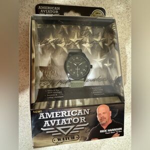 American Aviator Watch with Black Strap